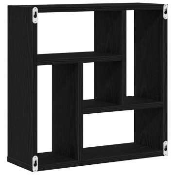 Raft de perete Stejar negru 45x16x45 cm Lemn prelucrat - Img 6