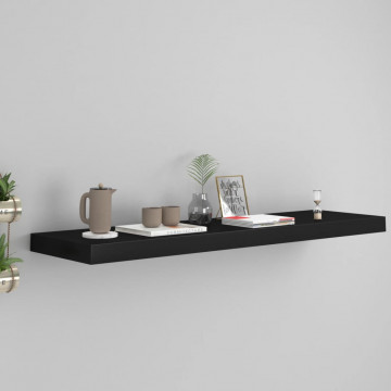 Raft de perete suspendat, negru, 90x23,5x3,8 cm, MDF - Img 1