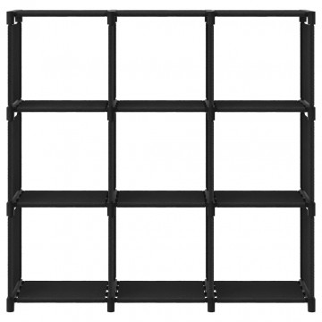 Raft expunere 9 cuburi negru 103x30x107,5 cm, material textil - Img 2