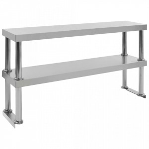 Raft masă de lucru cu 2 niveluri, 120x30x65 cm, oțel inoxidabil - Img 1