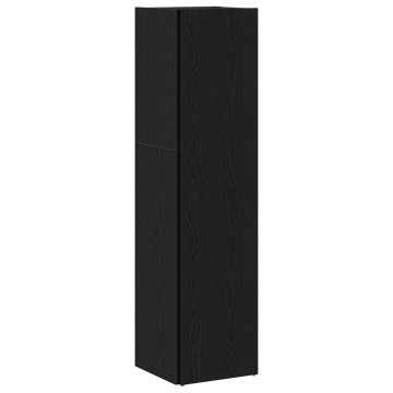 Raft Negru Stejar 33x33x132 cm din lemn procesat - Img 4