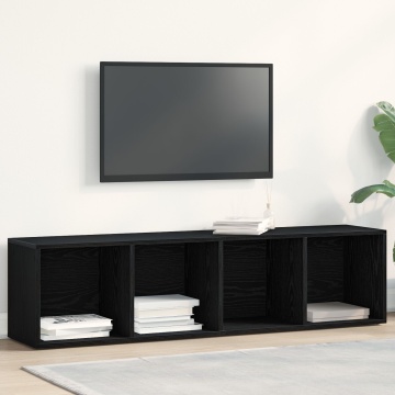 Raft pentru cărți Negru Stejar 36x30x143 cm Lemn prelucrat - Img 4