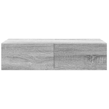 Raft perete cu sertare Gri Sonoma 60x26,5x15cm Lemn prelucrat - Img 4