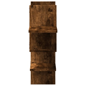 Raft perete, stejar fumuriu, 124,5x18x60,5 cm, lemn prelucrat - Img 8