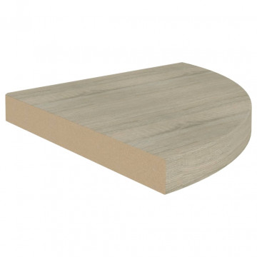 Rafturi colț suspendate, 4 buc., stejar, 35x35x3,8 cm, MDF - Img 4