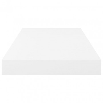 Rafturi de perete, 2 buc., alb extralucios, 50x23x3,8 cm, MDF - Img 5