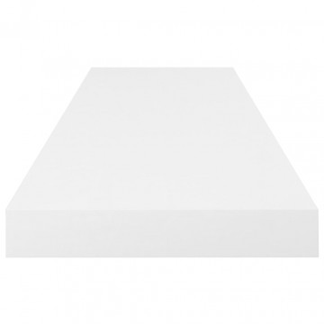 Rafturi de perete, 2 buc., alb extralucios, 80x23,5x3,8 cm, MDF - Img 5