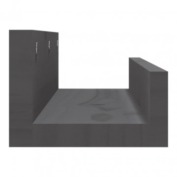 Rafturi de perete, 2 buc., gri, 50x12x9 cm, lemn masiv de pin - Img 8
