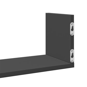 Rafturi de perete, 3 buc., negru, 80x18x18 cm, lemn prelucrat - Img 7
