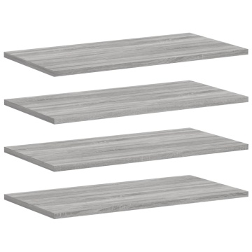 Rafturi de perete, 4 buc., gri sonoma, 60x30x1,5 cm, lemn - Img 2