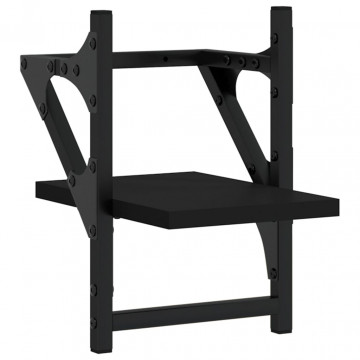 Rafturi de perete cu bare, 2 buc, negru, 20x25x30 cm - Img 4