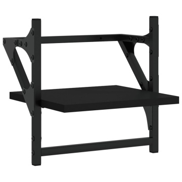 Rafturi de perete cu bare, 2 buc, negru, 30x25x30 cm - Img 4