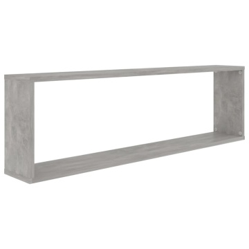 Rafturi de perete cub, 4 buc., gri beton, 100x15x30 cm, PAL - Img 5