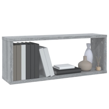 Rafturi de perete cub, 4 buc., gri sonoma, 60x15x23 cm, lemn - Img 6