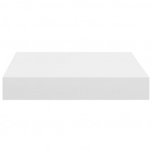Rafturi de perete suspendate, 2 buc., alb, 23x23,5x3,8 cm, MDF - Img 5