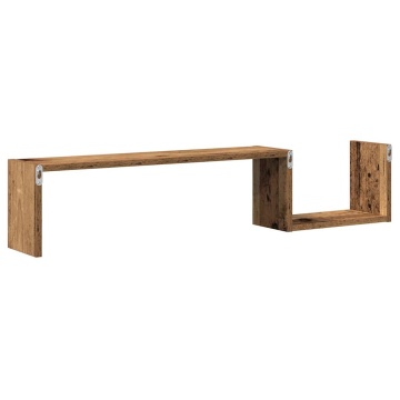 Rafturi perete 2 buc., lemn vechi, 100x15x20 cm, lemn prelucrat - Img 6