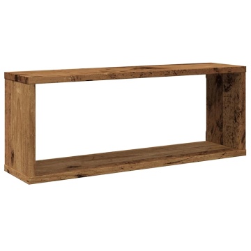 Rafturi perete cub 4 buc. lemn vechi 60x15x23cm, lemn prelucrat - Img 4