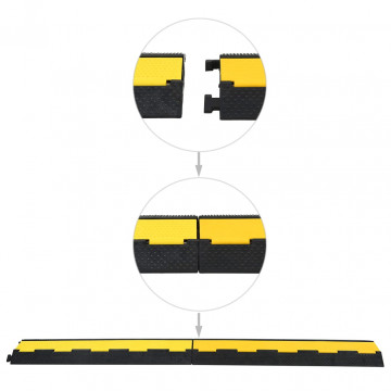 Rampe de protecție cabluri, 2 buc, 2 canale cauciuc, 101,5 cm - Img 4