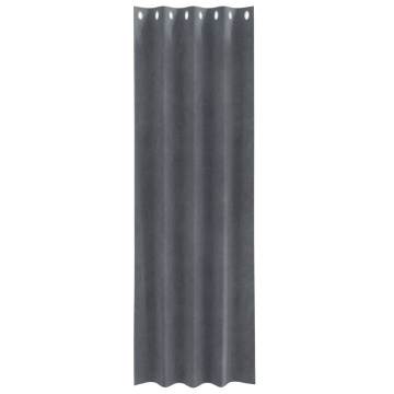 Rănduri de Blackout cu eyelets 2 buc Super Gri Deschis Catifea - Img 3
