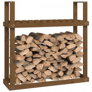 Rastel lemne de foc, maro miere, 110x35x108,5 cm lemn masiv pin - Img 4