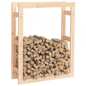 Rastel pentru lemne de foc, 80x25x100 cm, lemn masiv pin - Img 4