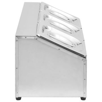 Recipient Gastronorm cu 3 secțiuni GN 1/6 oțel inoxidabil - Img 4