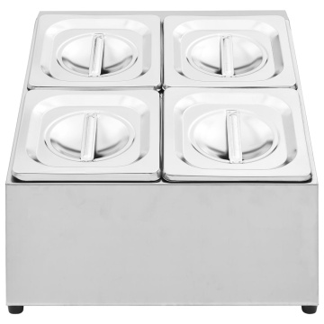 Recipient Gastronorm cu 4 secțiuni GN 1/6 oțel inoxidabil - Img 3
