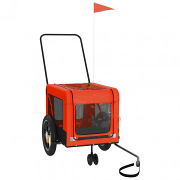 Remorcă bicicletă animale companie portocaliu/negru oxford/fier - Img 3