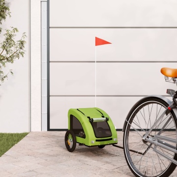 Remorcă de bicicletă animale companie, verde textil oxford/fier - Img 1