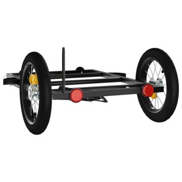 Remorcă de bicicletă, negru, 122x53x28 cm, fier - Img 6