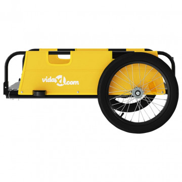 Remorcă de bicicletă pentru marfă galben textil oxford și fier - Img 5