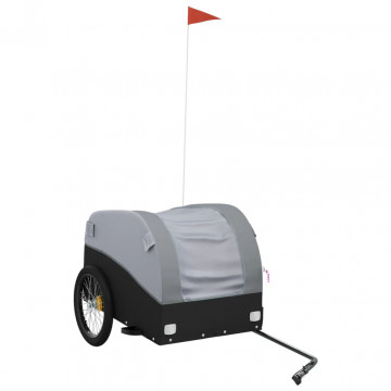 Remorcă de marfă pentru biciclete, negru & gri, 45 kg, fier - Img 2