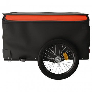 Remorcă de marfă pentru biciclete negru/portocaliu 45 kg fier - Img 5