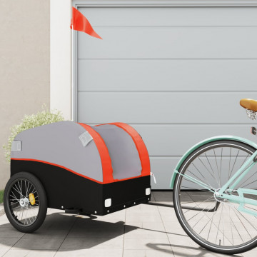 Remorcă de marfă pentru biciclete negru/portocaliu 45 kg fier - Img 1