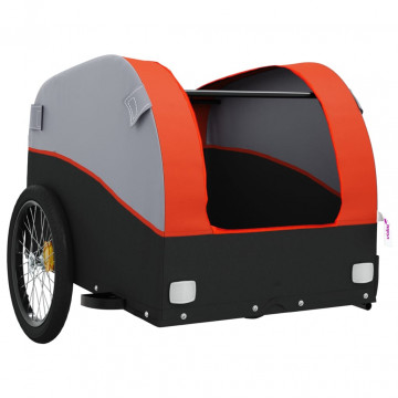 Remorcă de marfă pentru biciclete negru/portocaliu 45 kg fier - Img 8