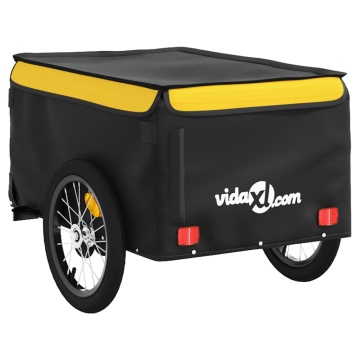 Remorcă pentru biciclete, negru și galben, 45 kg, fier - Img 6