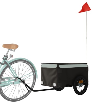 Remorcă pentru biciclete, negru și gri, 30 kg, fier - Img 3