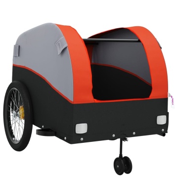 Remorcă pentru biciclete, negru și portocaliu, 45 kg, fier - Img 8