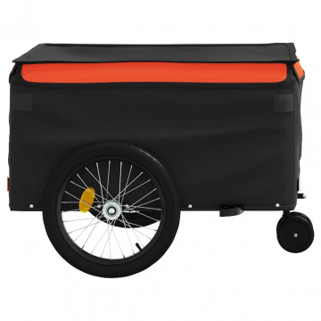 Remorcă pentru biciclete, negru și portocaliu, 45 kg, fier - Img 6