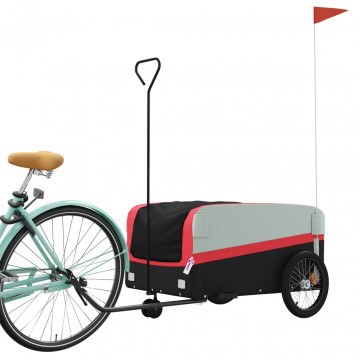 Remorcă pentru biciclete, negru și roșu, 45 kg, fier - Img 3