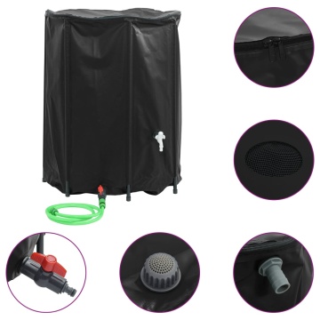 Rezervor de apă cu robinet, pliabil, 750 L, PVC - Img 2
