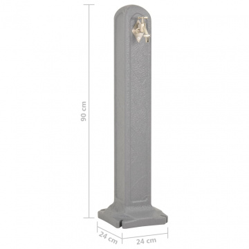 Rezervor de grădină cu robinet, aspect piatră gri deschis - Img 6
