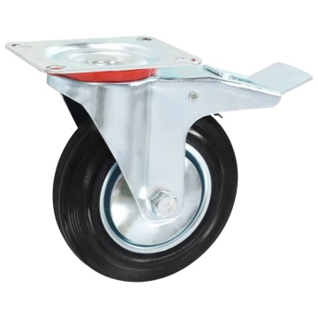 Roți pivotante cu frâne duble, 4 buc., 160 mm - Img 3