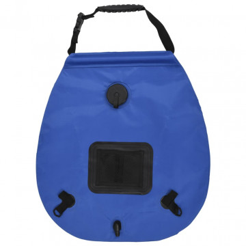 Sac de duș de camping, albastru, 20 L, PVC - Img 3