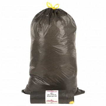 Saci de gunoi cu șnururi 250 buc. negru 60 L - Img 2