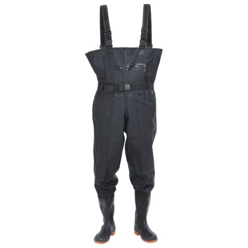 Salopetă cu pieptar, cizme și curea, negru, mărimea 40 - Img 2