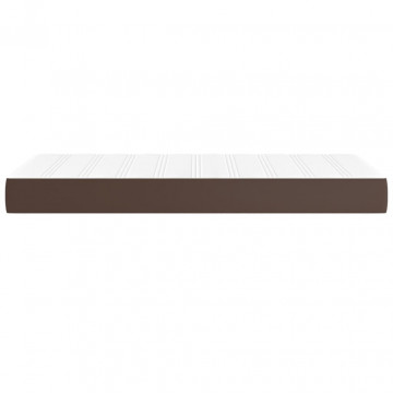Saltea de pat cu arcuri, maro, 100x200x20 cm, piele ecologică - Img 4
