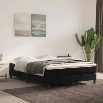 Saltea de pat cu arcuri, negru, 140x200x20 cm, catifea - Img 1