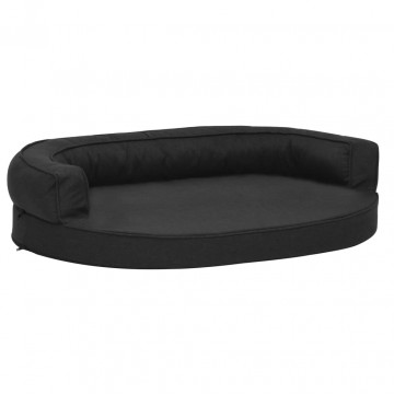 Saltea ergonomică pat de câini, negru, 75x53 cm, aspect de in - Img 2