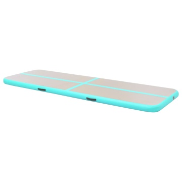Saltea gimnastică gonflabilă cu pompă verde 400x100x10cm PVC - Img 4